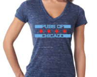 pubsOf Chicago Flag Womens V Neck T Shirt