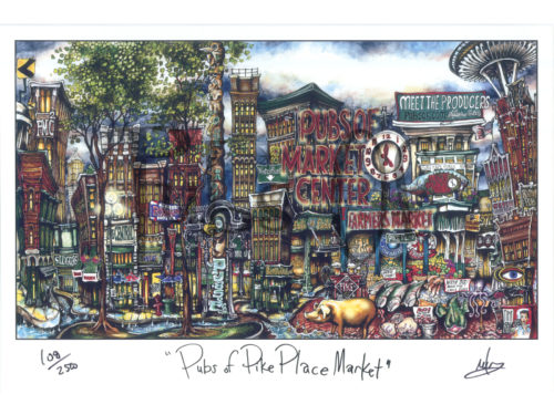 pubsOf Pike Place Market Print