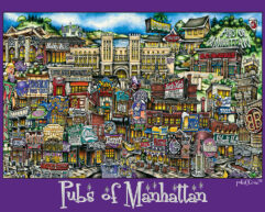 pubsOf Manhattan Poster In Purple Color
